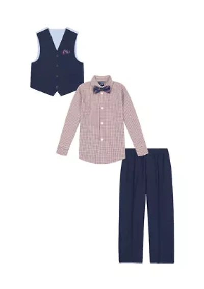 Boys 4-7 4-Piece Mini Grid Vest Set