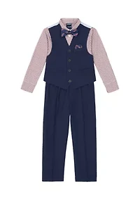 Boys 4-7 4-Piece Mini Grid Vest Set