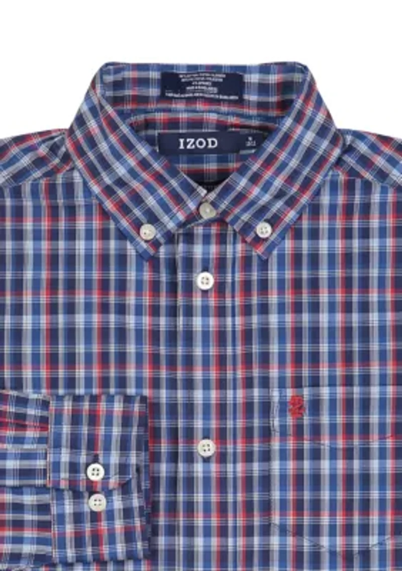 Boys 8-20 Long Sleeve Stretch Sleepy Hollow Plaid Shirt