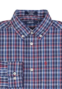 Boys 8-20 Long Sleeve Stretch Sleepy Hollow Plaid Shirt