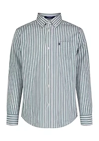 Boys 8-20 Long Sleeve Stretch Variegated Stripe Shirt