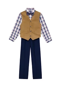Boys 4-7 Corduroy Duo Vest Set with Bowtie
