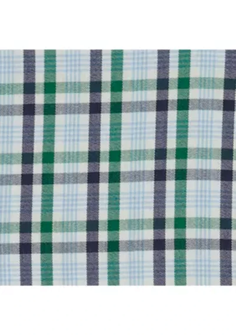 Boys 8-20 Long Sleeve Stretch Ridgewood Plaid Shirt & Tie