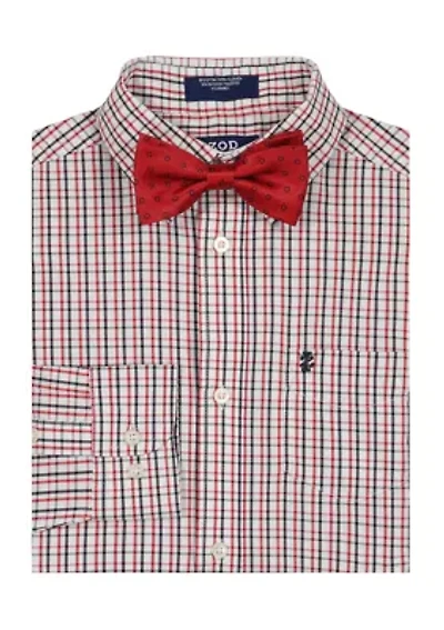 Boys 8-20 Long Sleeve Stretch Lambert Plaid Shirt & Bow Tie