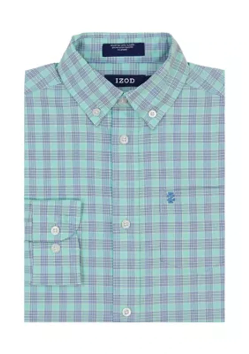 Boys 8-20 Long Sleeve Stretch Summer Breeze Plaid Shirt