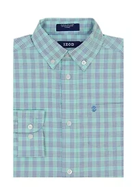 Boys 8-20 Long Sleeve Stretch Summer Breeze Plaid Shirt