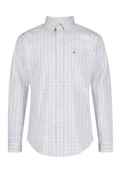 Boys 8-20 Long Sleeve Stretch Palm Island Plaid Shirt