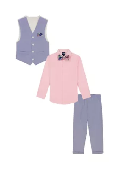 Boys 8-20 Pincord Vest Set with Bowtie