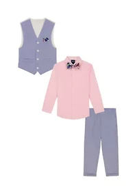 Boys 8-20 Pincord Vest Set with Bowtie