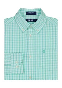 Boys 8-20 Long Sleeve Stretch La Jolla Plaid Shirt
