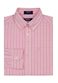 Boys 8-20 Long Sleeve Stretch La Jolla Gingham Shirt