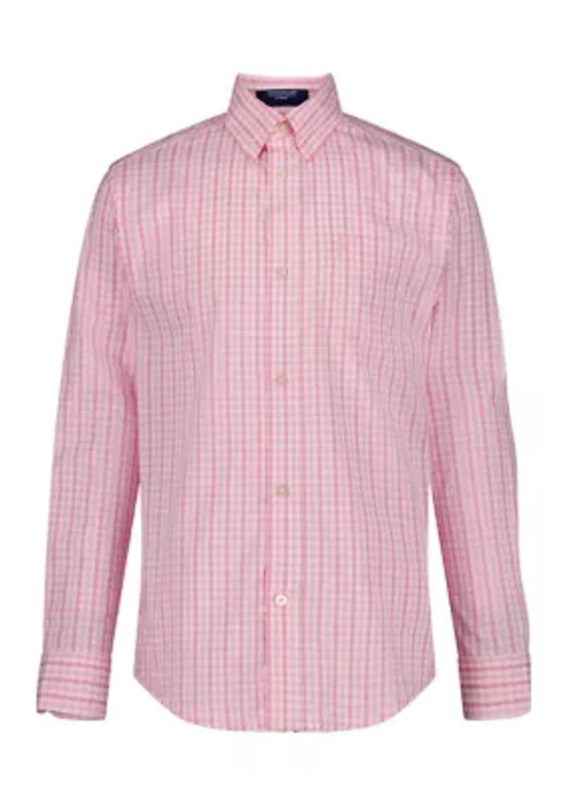 Boys 8-20 Long Sleeve Stretch La Jolla Gingham Shirt