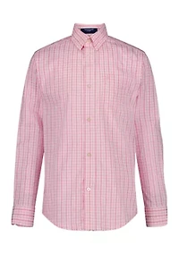 Boys 8-20 Long Sleeve Stretch La Jolla Gingham Shirt