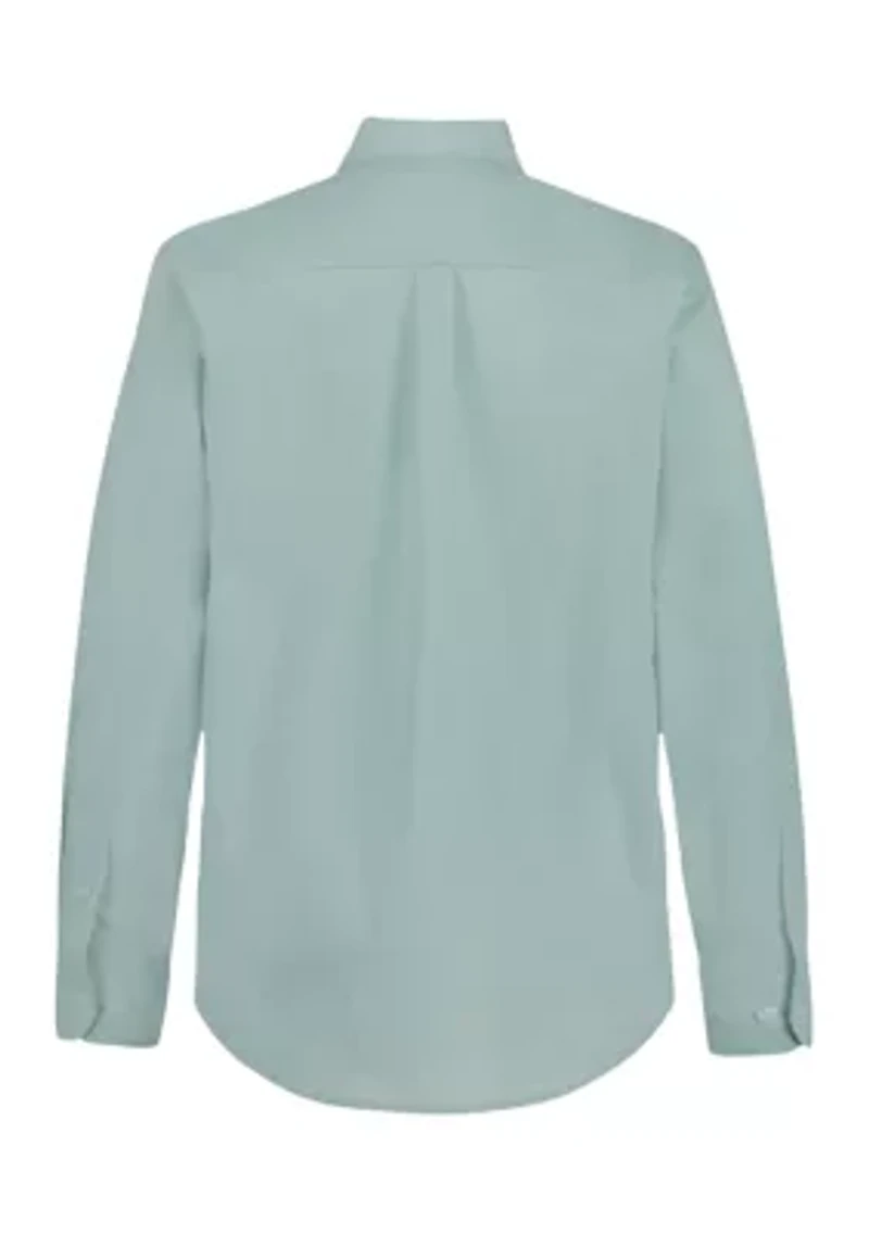 Boys 8-20 Poplin Long Sleeve Shirt with Tie