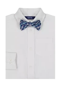 Boys 4-7 Poplin Shirt with Plaid Bowtie