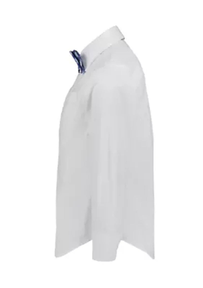 Boys 4-7 Poplin Shirt with Plaid Bowtie