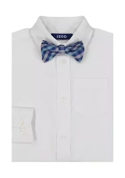 Boys 8-20 Poplin Plaid Shirt with Bowtie