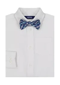 Boys 8-20 Poplin Plaid Shirt with Bowtie