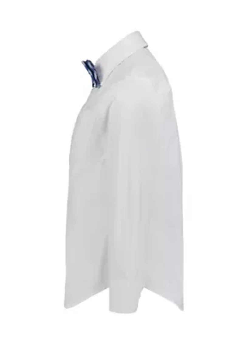 Boys 8-20 Poplin Plaid Shirt with Bowtie