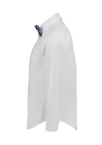 Boys 8-20 Poplin Plaid Shirt with Bowtie