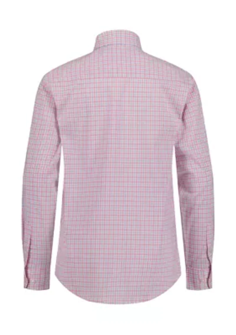 Boys 4-7 Ocean Plaid Long Sleeve with Tie