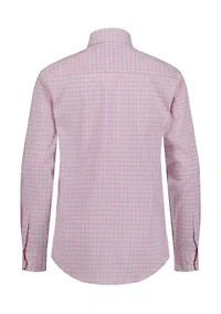 Boys 4-7 Ocean Plaid Long Sleeve with Tie