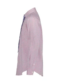 Boys 4-7 Ocean Plaid Long Sleeve with Tie