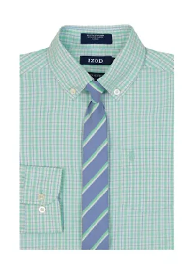 Boys 8-20 Ocean Plaid Long Sleeve with Tie