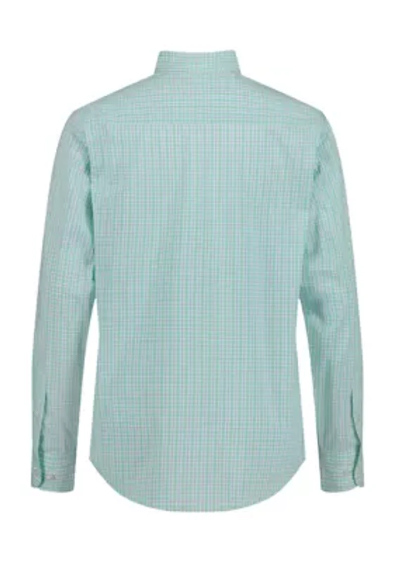 Boys 8-20 Ocean Plaid Long Sleeve with Tie