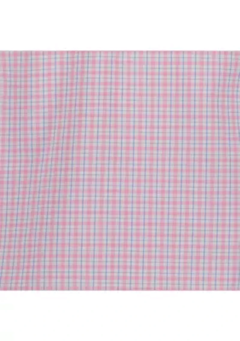 Men's Ocean Plaid Long Sleeve Shirt with Tie