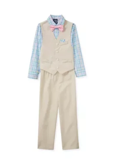 Boys 4-7 Sharkskin Shirt and Pants Outfit Set