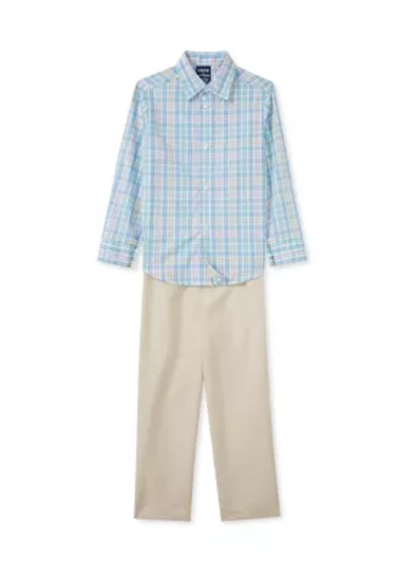 Boys 4-7 Sharkskin Shirt and Pants Outfit Set