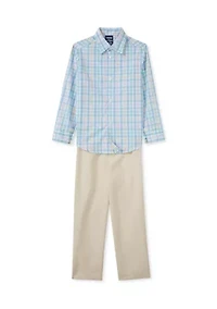 Boys 4-7 Sharkskin Shirt and Pants Outfit Set