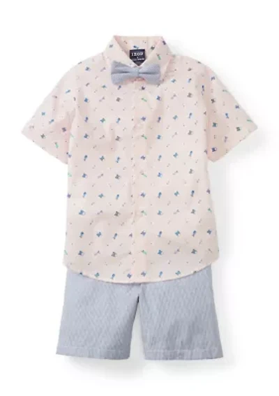 Boys 4-7 Bowtie Shirt and Shorts Set