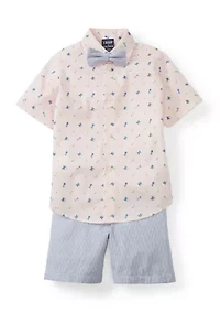 Boys 4-7 Bowtie Shirt and Shorts Set