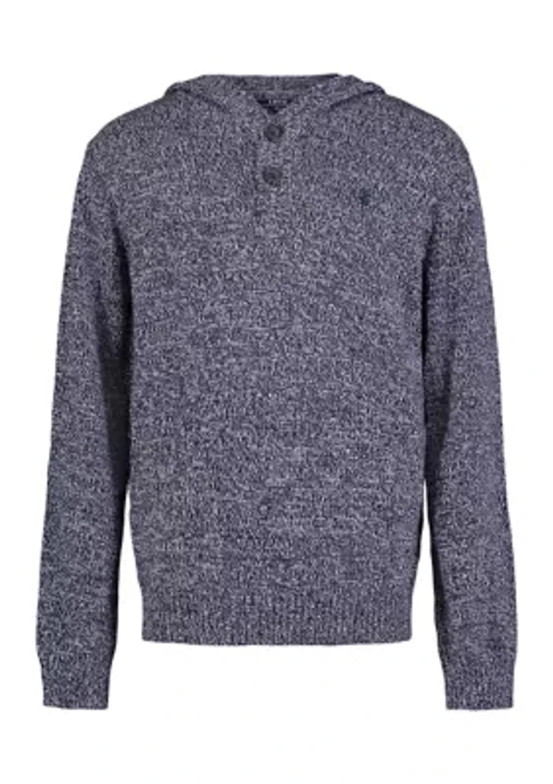 Boys 8-20 Hooded Marled Sweater