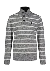 Boys 8-20 Marled Stripe 1/4 Button Sweater