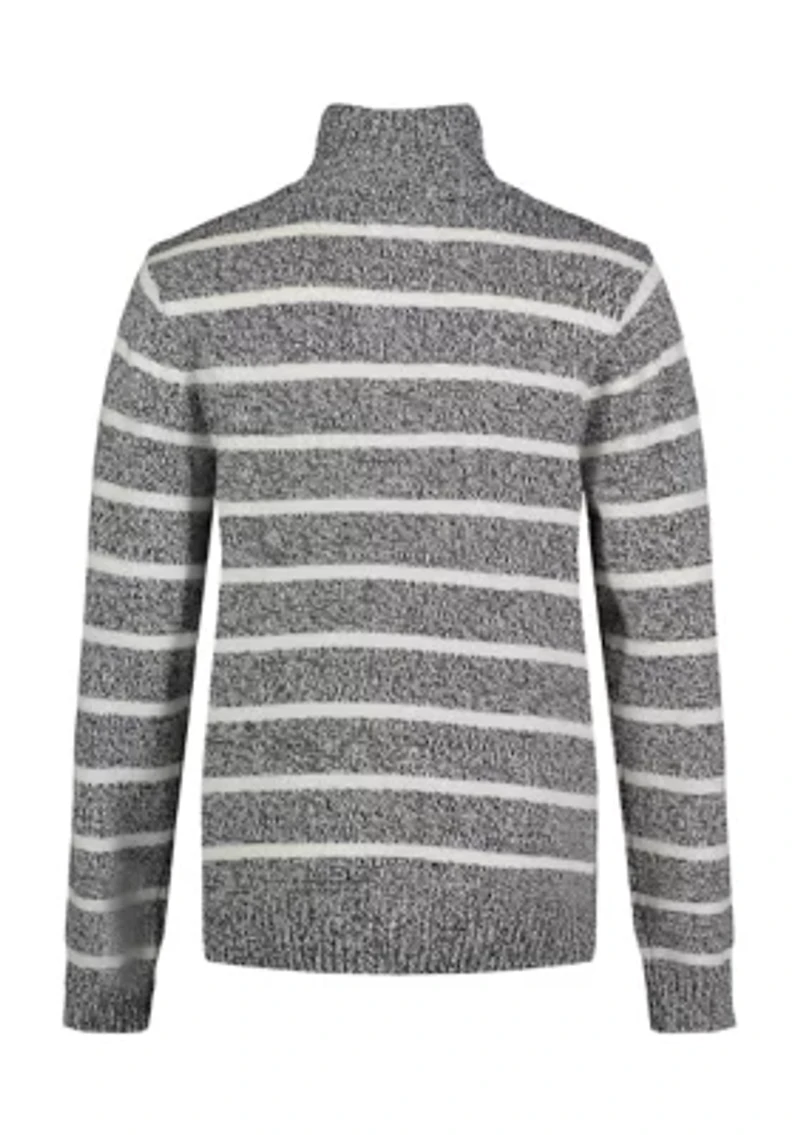 Boys 8-20 Marled Stripe 1/4 Button Sweater