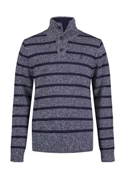 Boys 8-20 Marled Stripe 1/4 Button Sweater