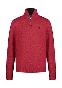 Boys 8-20 Raglan Stripe 1/4 Zip Sweater
