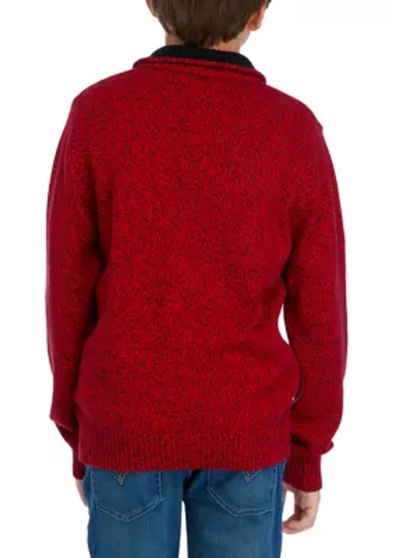 Boys 8-20 Marled 1/4 Zip Sweater