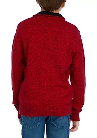 Boys 8-20 Marled 1/4 Zip Sweater