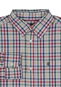 Boys 8-20 Long Sleeve Yarn Dyed Stretch Ithaca Plaid Shirt