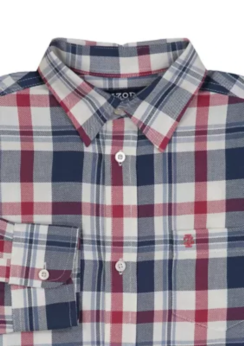 Boys 8-20 Long Sleeve Yarn Dyed Seneca Twill Plaid Shirt
