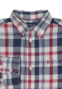 Boys 8-20 Long Sleeve Yarn Dyed Seneca Twill Plaid Shirt