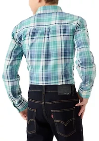 Boys 8-20 Long Sleeve Yarn Dyed Lawrence Twill Plaid Shirt