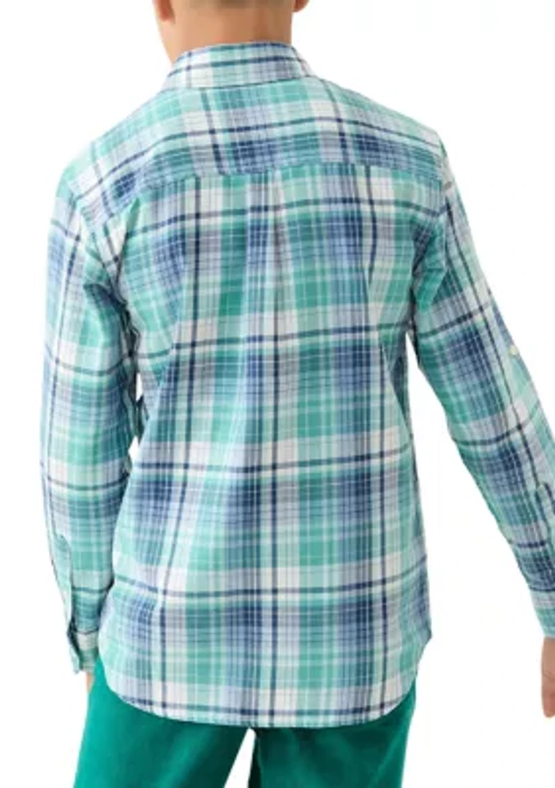 Boys 8-20 Long Sleeve Yarn Dyed Lawrence Twill Plaid Shirt