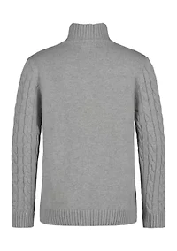 Boys 8-20 Solid Cable Knit 1/4 Zip Sweater