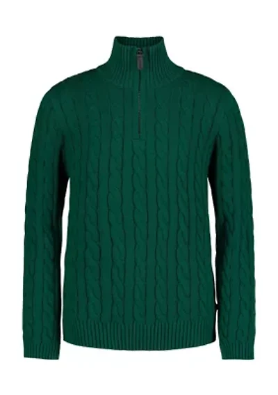 Boys 8-20 Solid Cable 1/4 Zip Sweater