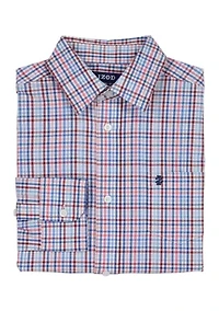 Boys 8-20 Long Sleeve Melstone Plaid Poplin Shirt (Extended Size)